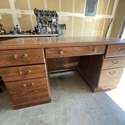 Classic Wooden Office Desk with Drawers - 58" Wide