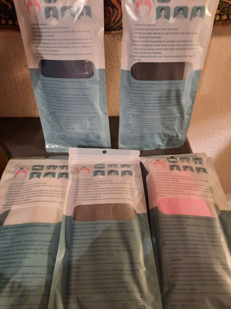 25 Pack Colored Face Masks