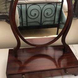 Antique Laddies Mahogany Vanity Mirror 