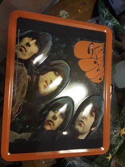 Collectible lunch box Rubber Soul album cover