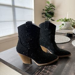 Black Rhinestone Cowboy Boots