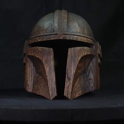 Custom Made Oak Wood Helmet 