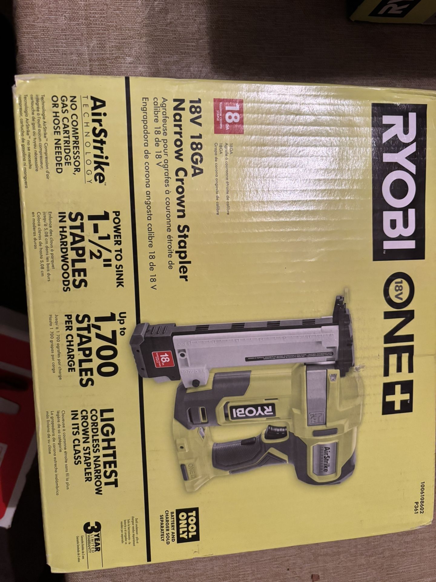 RYOBI ONE+ HP 18V Brushless Cordless 16-Gauge Straight Finish Nailer (Tool Only)