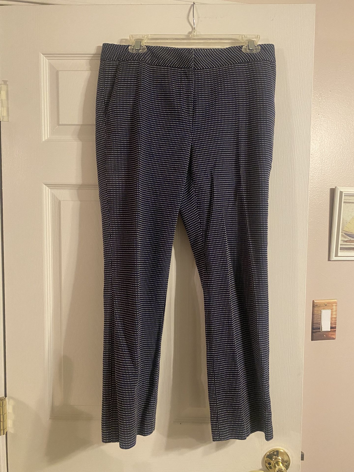 Nordstrom Collection Women’s Navy Polka Dot Work Pants Size 8