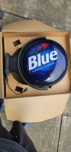 Rare! Labatt Blue Powered Rotating Light Sign Bar
