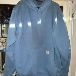 Carhartt Men’s Blue Loose Fit Hoodie - Size 2XL 