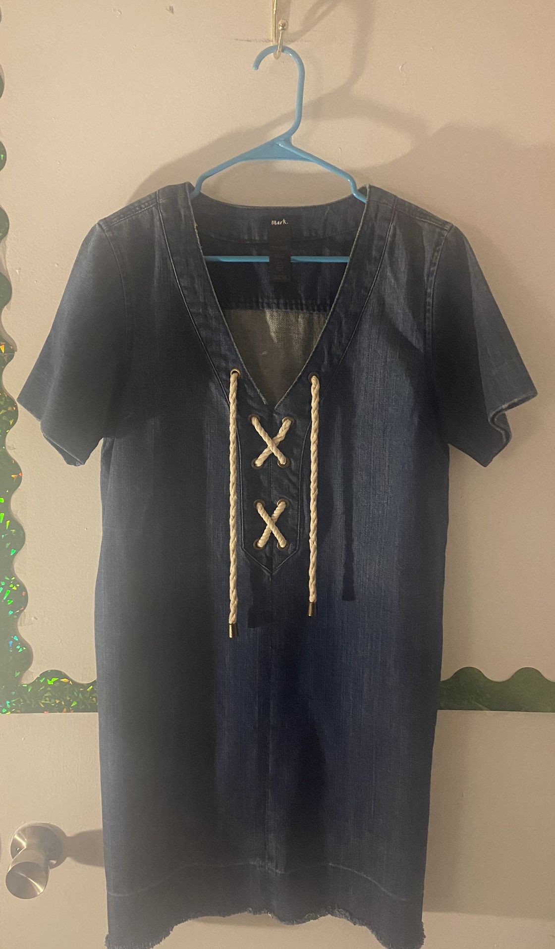 Women’s Sz L Jean Dress By Mark