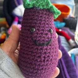 Crocheted Eggplant 