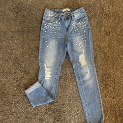Jeans With Pearls