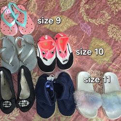 Little Girl Shoes, Flip Flops, Slippers,slides, Heels Sizes 9c,10c,11c $1 Each