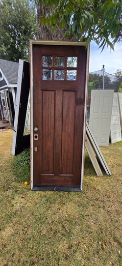 36x96 Craftsman style front door. Framed ready to install.