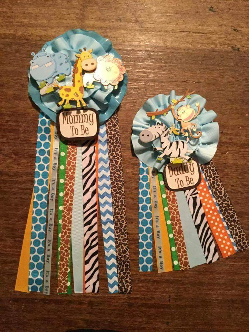 Safari theme Baby shower corsage/mum, Dad baby shower pin- safari maternity sash