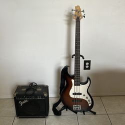 Samick Greg Bennett Fairlane electric bass guitar & Fender Froman Amp.