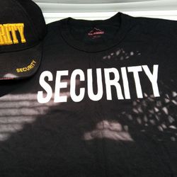 Security Shirt Security Hat And The Security Built The Night Stick