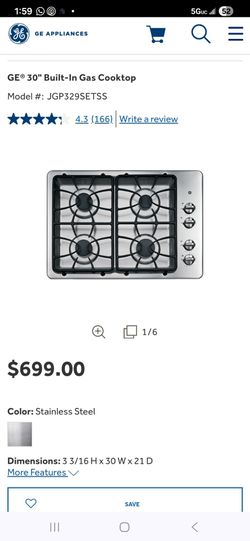 GE 30" Built-In Gas Cooktop