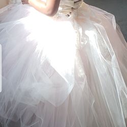 Beautiful ring bearer dress or flower girl dress used only one time.