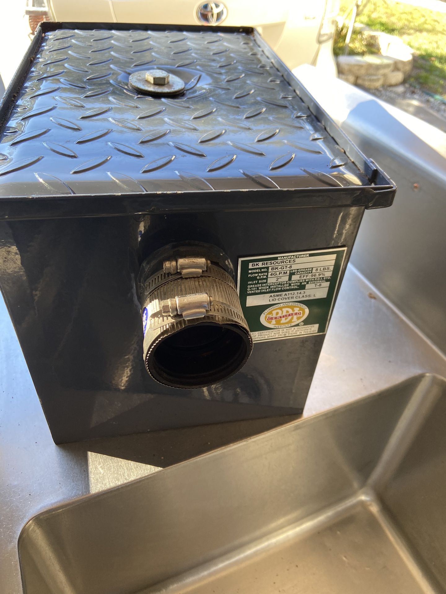 BK-GT-8 Carbon Steel 8 Lbs. Grease Trap