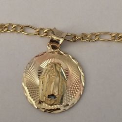 Virgencita De Guadalupe (Gold Plated Necklace )