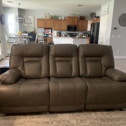 2-beautiful, reclining Italian leather sofas