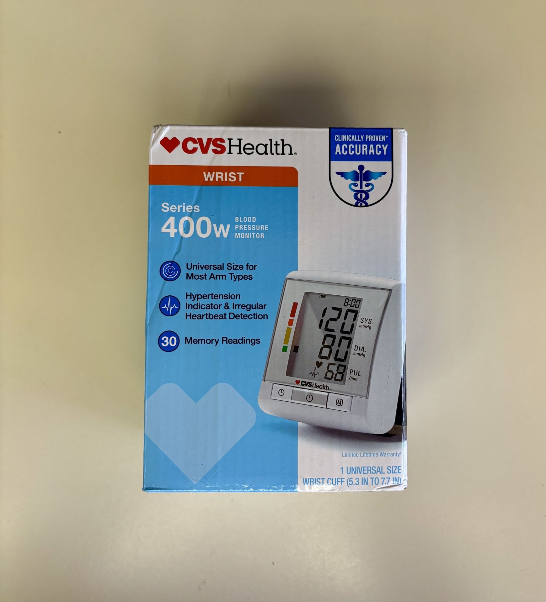 CVS Health Series 400W Automatic Wrist Blood Pressure Monitor, New in Box