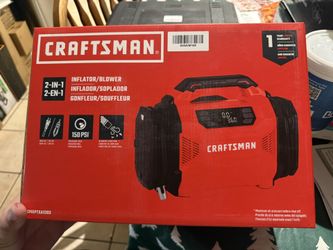 CRAFTSMAN Tire Inflator, Portable Air Compressor 150 PSI, Dual Power 12V DC/120V AC, Auto Shut-Off with Digital Gauge, 2-in-1 Inflator & Blower, LED L