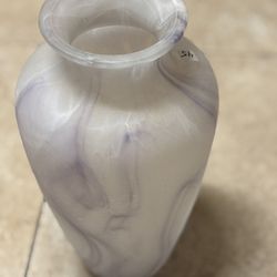 Vintage Frosted Glass Lilac Swirl Hand Blown 
