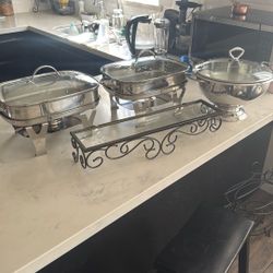Chafers With Folding Frames, Champagne Bucket Cooler, Shelf 