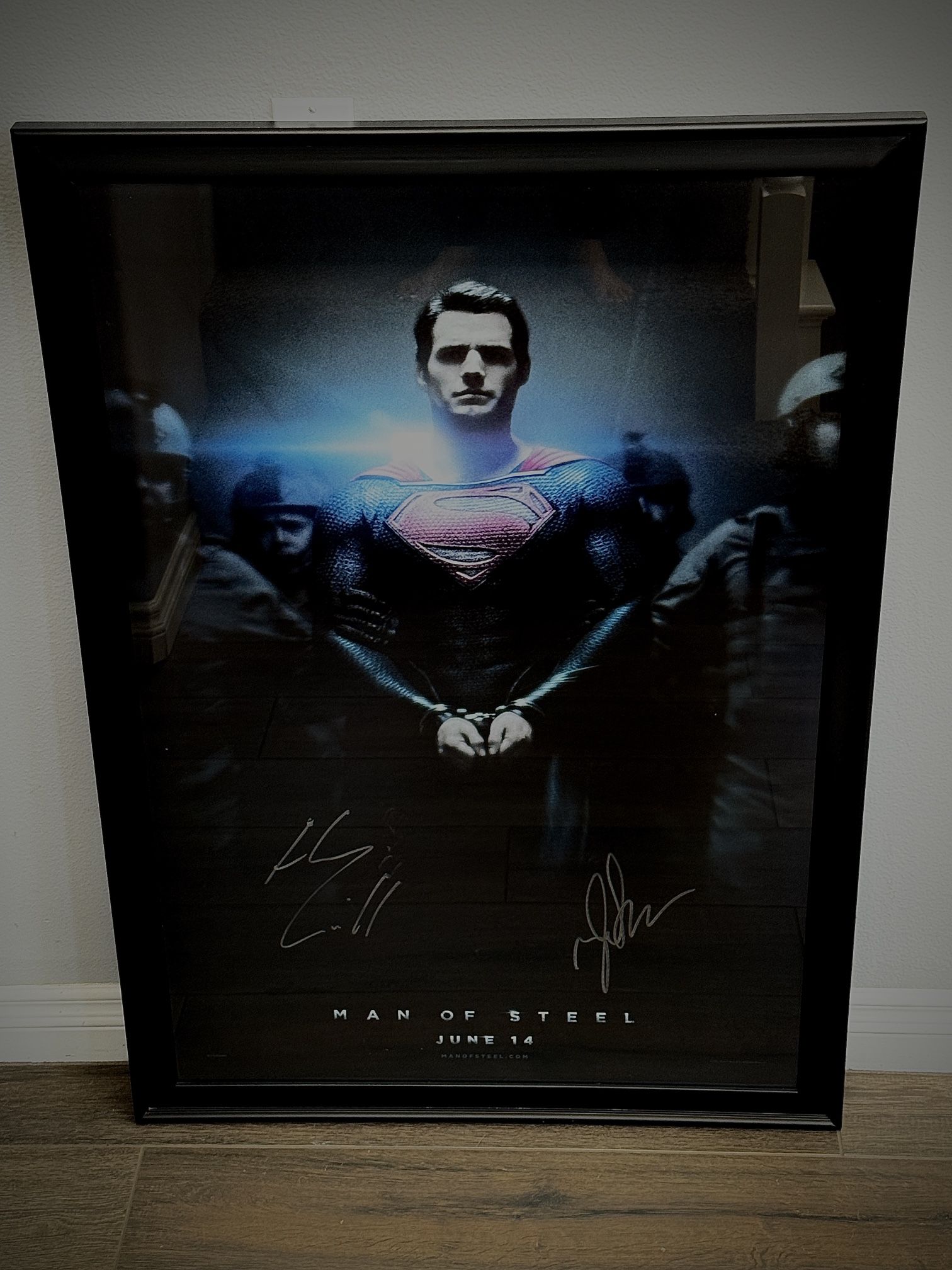 RARE! Man Of Steel Double Sided Movie Poster Signed by Henry