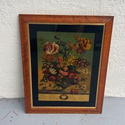 art print glass antique calendar month March