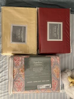 BRAND NEW UNOPENED - 2 Sets Twin Bedsheets & 1 Set King Bedsheet