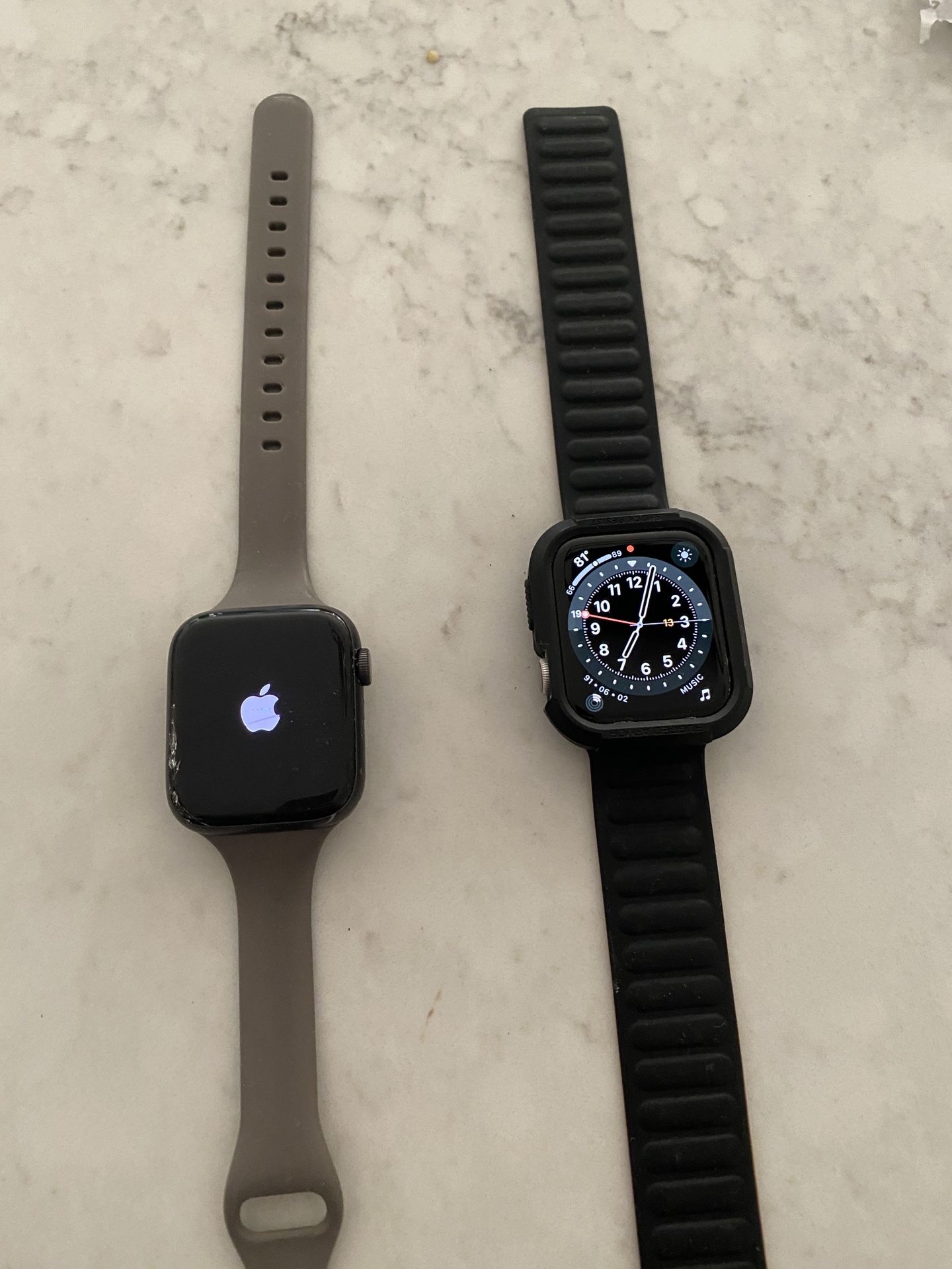 Apple Watch Series 4 GPS And Cracked Series 6 Cellular And GPS