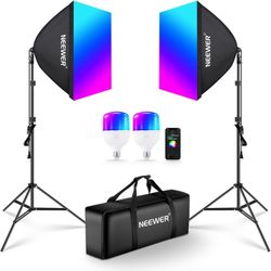 NEEWER RGB Softbox Lighting Kit with App