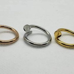 Nail Rings Stainless Steel Gold Plated 