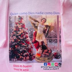 shirt pink St Michael  poliester playera san miguel arcangel