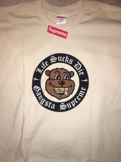 Supreme Life Sucks Tee Natural in hand for Sale in Fountain