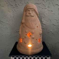 Terracotta Clay Santa Claus Candle Holder