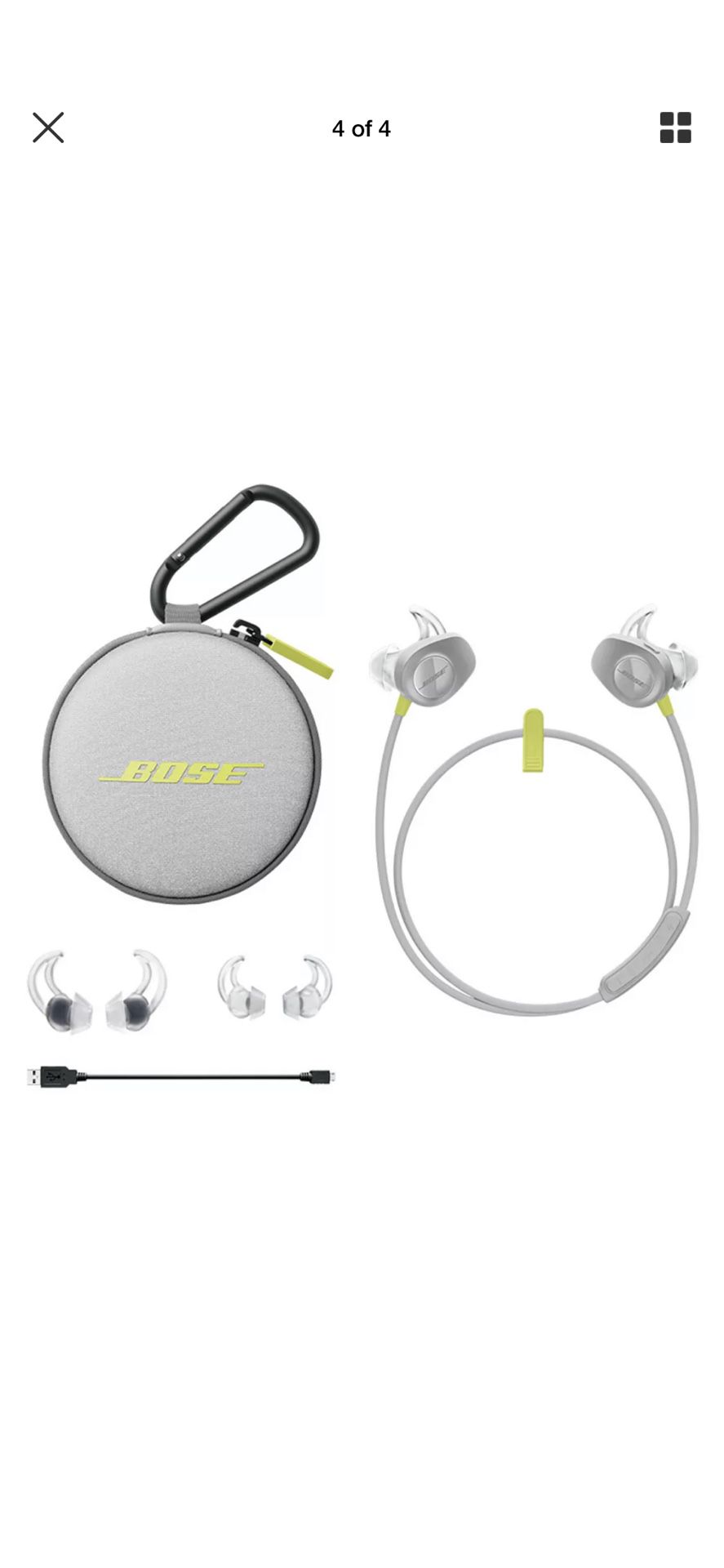 Bose new Soundsport Yellow Bluetooth wireless earbuds