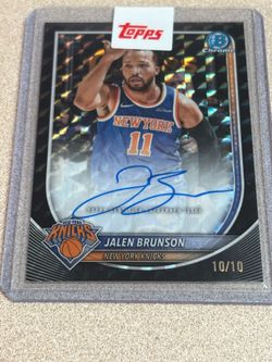 2025-26 Topps Bowman Chrome JALEN BRUNSON Auto Black Geometric Knicks SSP #10/10 =1/1!