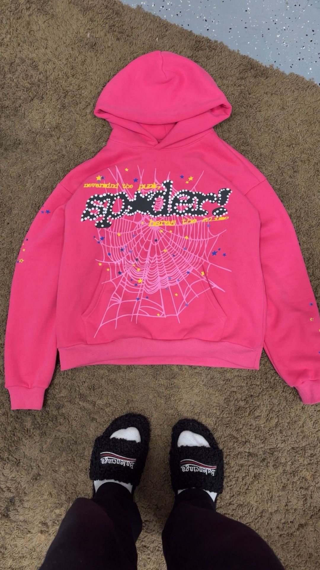 Sp5der hoodie medium pink