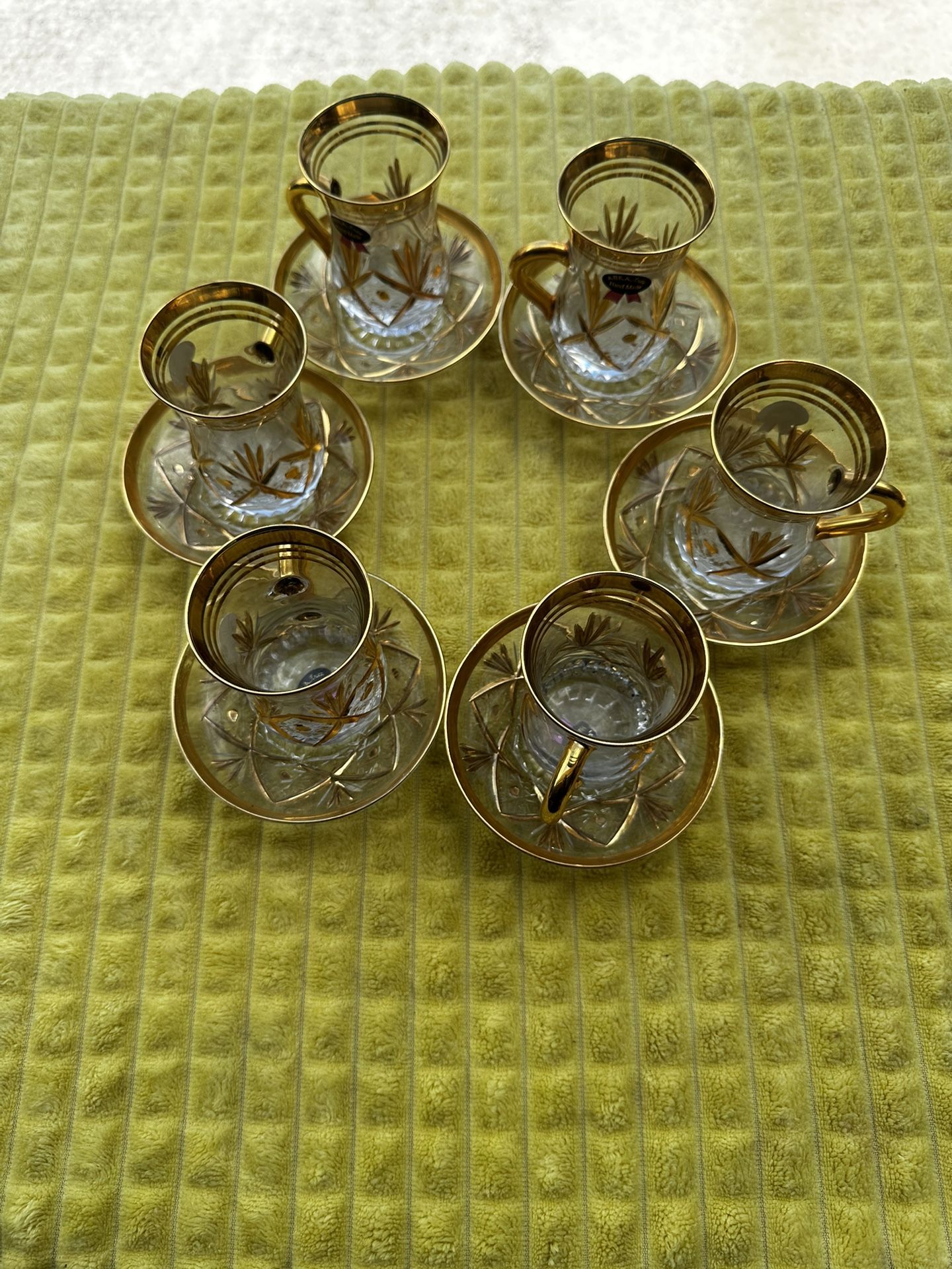 6 Gold China Cup Sets