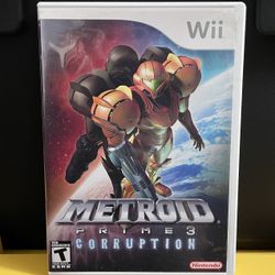 Metroid Prime 3 Corruption for Nintendo Wii video game console system Complete CIB Samus Aran Three