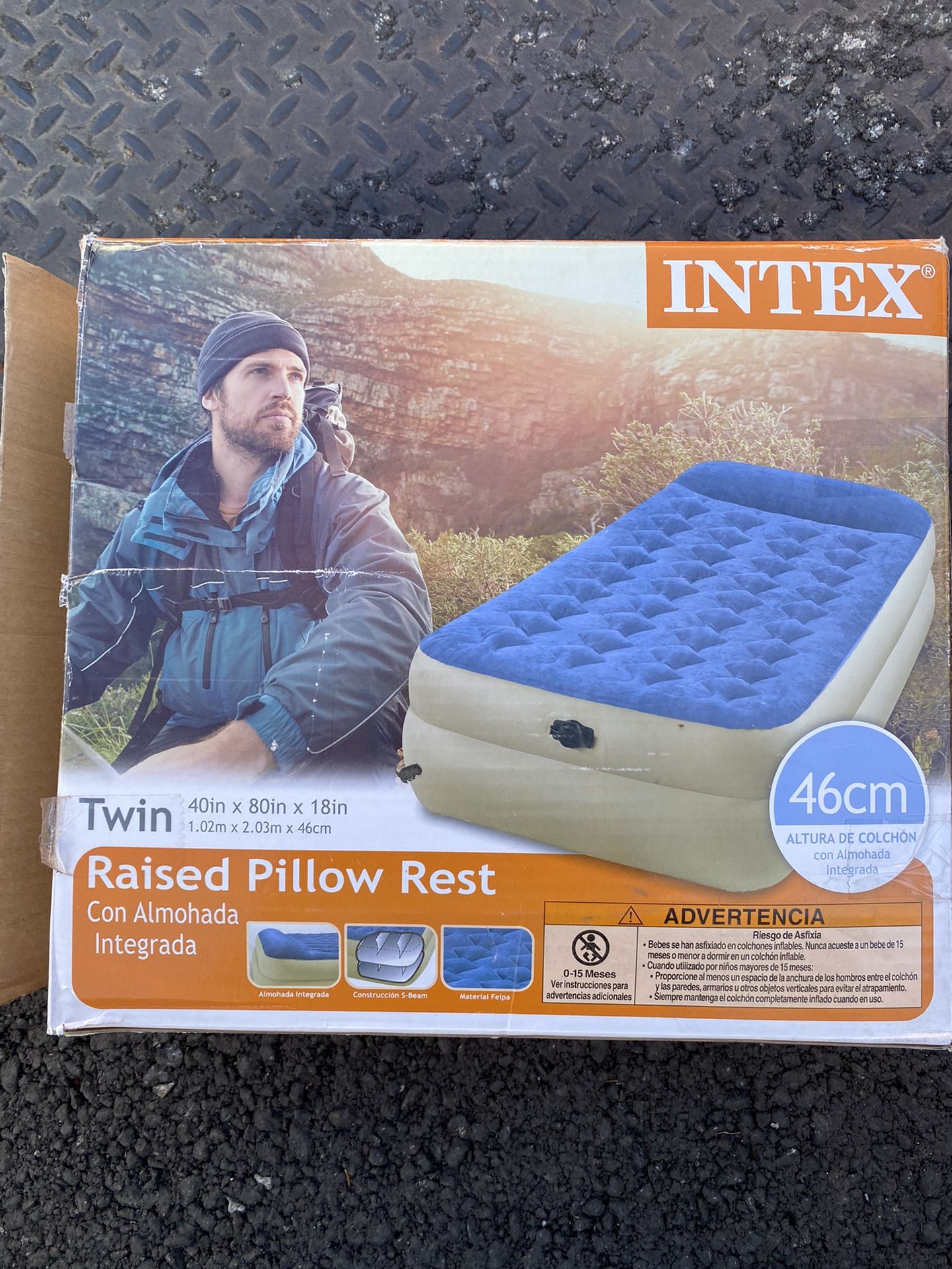 Intex Twin Raised  Pillow Rest Air Mattress