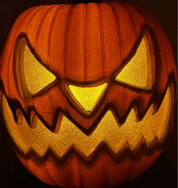 Halloween Costco Pumpkin With Yellow Flickering LED Lights,