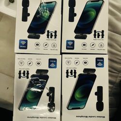 PQRQP 2 Pack Wireless Lavalier Microphones for iPhone, iPad - Crystal Clear Sound Quality for Recording, Live Streaming, YouTube, Facebook, TikTok