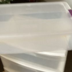 Sterilite Plastic Storage Container, 22 and 1/2 “ Wide Across The Front, 14 and1/2 “ along the side, 6and 1/2” Deep, With Locks