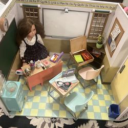 Adorable school house for American girl or other 18” doll
