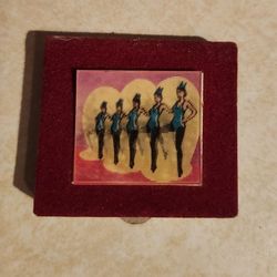 VTG 1940's Matchbox Radio City Music Hall 3-D Showgirls Dancing Leg Kick Velvet