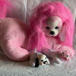 Plush Mom And Puppies Lie New 12 Inch