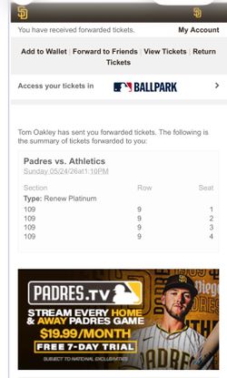 Padres vs. Athletics
