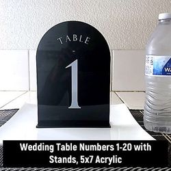 Wedding Table Numbers 1-20 with Stands
